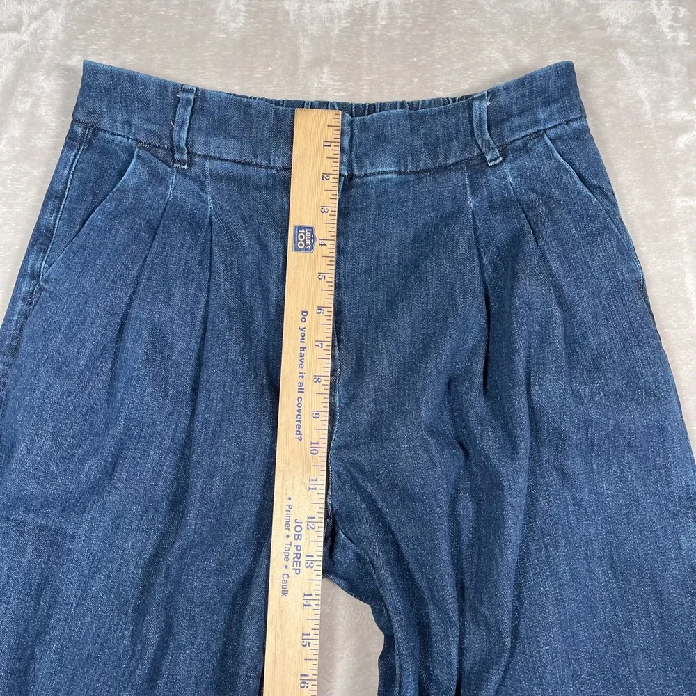 American Eagle Women's Jeans Trouser Denim Casual Front Pleat Relaxed 6 Blue - Picture 4 of 7